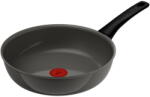 Tefal Tigai si seturi Tigaie wok Tefal Renewal Ceramic G0177702, 26 cm, invelis ceramic antiaderent Inoceram, Thermo-Signal, inductie, gri