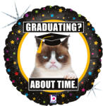 Boldog Születésnapot Grumpy Cat Gradution Holo fólia lufi 46 cm