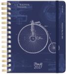 PlanAll Határidőnapló PLANALL Classic B/5 heti spirálos keményfedelű gumis Blueprint 2027
