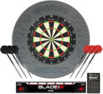 Winmau Set darts bundle cu tinta Winmau blade 360, protectie de perete grii si 2x set sageti, linie start (5341)