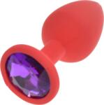  Silicone Buttplug, Small, Red / Purple