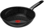 Tefal Tigai si seturi Tigaie wok Tefal Expertise Ceramic G2021932, 28 cm, aluminiu, invelis ceramic antiaderent, suprafata minerala rezistenta la zgarieturi, Thermo-Signal, inductie, negru