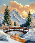 Art City Set goblen cu diamante, cu sasiu, Rau in padurea inghetata, 30x40 cm (VA851)