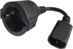 Spacer CABLU alimentare Spacer adaptor intrare C14 (tata) la iesire Schuko (mama), 10A, 0.15m lungime, negru, "SPPW-C14-SCHK-10A-0.15" (timbru verde 0.18 lei) (SPPW-C14-SCHK-10A-0.15) - vexio