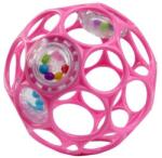 Oball Oball, Minge cu zornaitor, jucarie de muscat, roz, 10 cm, 0 luni+