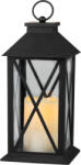 MagicHome Karácsonyi dekoráció, MagicHome, lámpás, 14 x 14 x 32, 2 cm, fekete, mozgó lánghatású melegfehér LED, időzítővel, műanyag, elemes (3 x AAA) (TC2170352)