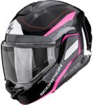 Scorpion Cască de motocicletă Scorpion EXO-TECH II Passager, flip-up, negru-argintiu-roz (SCRP180-568-414)