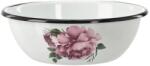 Chomik Bol emailat 1, 5l 20cm alb cu model bujor Laura 68435 (EMA9075) Castron