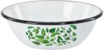 Chomik Bol emailat 0, 6l 16, 5cm alb cu model ficus 68432 (EMA9044) Castron