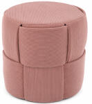  Taburet rotund pentru living si dormitor, design impletit, 38x38 cm, roz (PHO-6069)