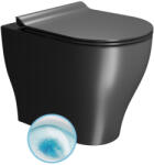 SAPHO GSI Tono álló kerámia WC csésze 36x53 cm GeniusFlush öblítéssel és DualGlaze+ bevonattal, matt fekete 641026 (641026)