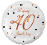 Happy Birthday 40 B&C White fólia lufi 36 cm (MLG155730) - kreativjatek