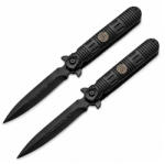Depox Set doua cutite pliabile de vânătoare DEPOX®, mâner aluminiu, negru, 24.5 cm (3062)