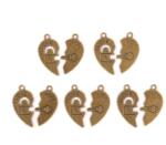 Penta collection Fém medál, fél szív pár 2, 7 x 1, 4 cm (10 db/csomag)
