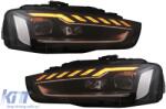 KITT Specials Teljes LED fényszóró AUDI A4 B8.5 Facelift (2012-2015) modellekhez, dinamikus, fekete, A4 B9.5 dizájn (HLAUA4B8FH)