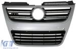 KITT Első rács VW Volkswagen Passat 3C 2007-2010 R36, R36 OEM lökhárítóhoz, ezüst Aluminium Look (FGVWP3CR36S)