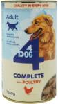 4dog Conserva Hrana Umeda pentru Caini, 4Dog Complete with Poultry, 1240 g, Pui (38726)