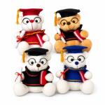 Flippy Ursulet de Plus Absolvent, Flippy, Jucarie Moale cu Toca, Ochelari si Diploma, Cadou pentru Absolvire, 40 cm, Multicolor (176215)