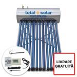 TotalSolar Panou solar apa calda presurizat, inox -15 tuburi vidate cu heat pipe cu boiler de 150 litri, controler TK7-Y, rezistenta electrica 1500 w, supapă antivid, supapă presiune/termică, supapă de sens anod