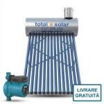 TotalSolar Panou solar nepresurizat, boiler 150 litri, pompa marire presiune, 15 tuburi, flotor 5 litri, inox