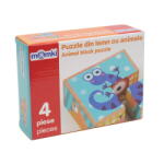 MomKi PUZZLE DIN LEMN CU ANIMALE, 4 PIESE (MKT1110) Puzzle