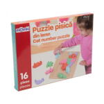 MomKi PUZZLE PISICA DIN LEMN, 16 PIESE (MKT1074) Puzzle