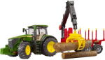 BRUDER John Deere 7R 350 m forwarding trailer, model vehicle (green/red, incl. 4 tree trunks) (03154) Figurina