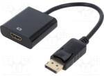 Spacer CABLU video SPACER, adaptor DisplayPort (T) la HDMI (M), FullHD (1980+1080) la 60Hz, 0.10m, negru, "SPVC-DPm-HDMIf-0.1m" timbru verde 0.08 lei) (SPVC-DPm-HDMIf-0.1m)