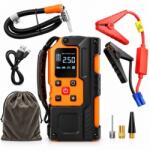 Breckner Robot pornire auto cu compresor aer portabil digital 150PSI, 12V, 120W, baterie Li-ion 8000mAh, Power Bank, lanterna LED, port USB/USB-C Breckner Germany
