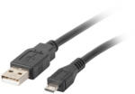 Lanberg USB micro (M)->USB-A (M) 2.0 kábel, 1 m, fekete (CA-USBM-10CC-0010-BK)