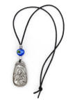 Athinodorou Handmade Talisman Auto Decorațiuni interioare pentru mașină - Medalion cu Sfântul Cristofor/Fecioara Maria pe ambele părți în Culoare Argintiu 05Ε-00008 (05Ε-00008)