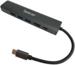 Spacer Docking Station USB 3.0 6 in 1 SPDS-TypeC-HUPG-6in1-04 - 3x USB-A, HDMI, RJ-45 Gigabit LAN, PD 100 W, Gri - Compatibil Universal (Windows/Mac/Chrome OS) (SPDS-TypeC-HUPG-6in1-04) - vexio