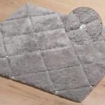 Eurofirany Chic2 pamut fürdőszobaszőnyeg kristályokkal Ezüst 60x90 cm (STYLE_HS387455)