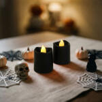  Halloween-i világító dekoráció - LED-es gyertya - fekete - 2 db / csomag (56620C)