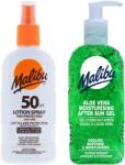 Malibu SPF50 Vízálló Spray 200ml + Aloe Napozás Utáni Gél 200ml, 2 db-os szett (020120242055)