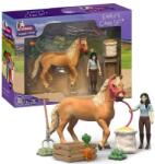 Schleich Schleich, Horse Club, Set de ingrijire pentru cal cu Emily, set, 42797 Figurina