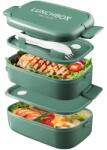 Beeptrum Bento Lunch Box 1400 ml, 2 szintes ételhordó 4 rekesszel és evőeszközzel, szivárgásmentes, felnőtteknek és gyerekeknek, mikrohullám