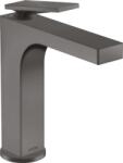 Hansgrohe Citterio 160 mosdócsaptelep rombusz mintás kezelőkarral és pop-up lefolyógarnitúrával, szálcsiszolt fekete króm 39071340 (39071340)