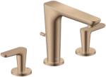 Hansgrohe Citterio C, Cubic Cut kialakítás, Mosdócsaptelep leeresztővel, 3 nyílásos beépítés, EcoSmart, polírozott vörösarany 49061300 (49061300)