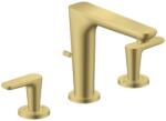 Hansgrohe Citterio C Mosdócsaptelep leeresztővel, 3 nyílásos beépítés, EcoSmart, szálcsiszolt sárgaréz 49060950 (49060950)