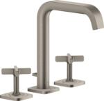 Hansgrohe Citterio E 3-lyukú mosdócsaptelep takarórozettával, rozsdamentes acél hatás 36108800 (36108800)