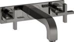 Hansgrohe Citterio 3-lyukú mosdócsaptelep falsík alatti szereléshez, 226 mm-es kifolyóval, keresztfogantyúkkal, polírozott fekete króm 39144330 (39144330)