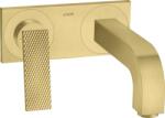 Hansgrohe Citterio mosdócsaptelep rombusz mintás kezelőkarral falsík alá, 220 mm kifolyóval, szálcsiszolt sárgaréz 39171950 (39171950)