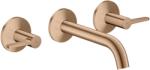 Hansgrohe One Falsík alatti mosdócsaptelep, leeresztővel, 3 nyílásos beépítés, EcoSmart, szálcsiszolt vörösarany 48150310 (48150310)