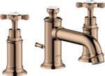 Hansgrohe Montreux 3-lyukú mosdócsaptelep 30, automata lefolyó-garnitúrával 16536 300 (, polírozott vörösarany 16536300) (16536300)