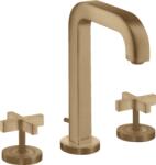 Hansgrohe Citterio 3-lyukú mosdócsaptelep automata lefolyó-garnitúrával és 170 mm-es kifolyóval, szálcsiszolt bronz 39133140 (39133140)