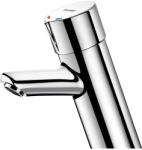 Delabie TEMPOMIX álló, fejben keverő nyomógombos, 7mp időzített mosdó csap H-M vízre, 3L/perc, sárgaréz, krómozott fényes, elzárócsapokkal (DEL795000)