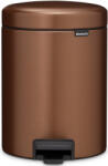Brabantia NewIcon pedálos hulladékgyűjtő szagmentesen záródó Soft-Close fedél, műanyag tartály, 5L - W méret, acél, meleg tónusú bronz - 255229 (255229)
