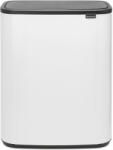Brabantia Bo Touch Bin nyomófedeles hulladékgyűjtő XXL, padlón álló, műanyag tartály, 2x30L - O méret, acél, fehér - 221408 (221408)