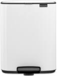 Brabantia Bo Pedal Bin pedálos hulladékgyűjtő szagmentesen záródó Soft-Close fedél, karcsú, négyzetes forma, műanyag tartály, 12L - C méret, acél, fehér - 236907 (236907)